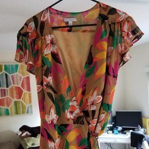 Sleeveless ruffle wrap dress